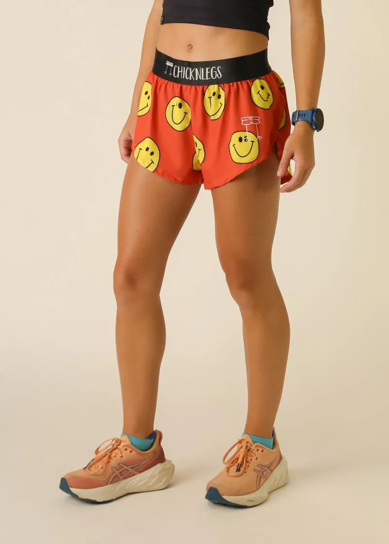 Women's Smiley 1.5" Split Shorts Playful Prints Basketball shorts