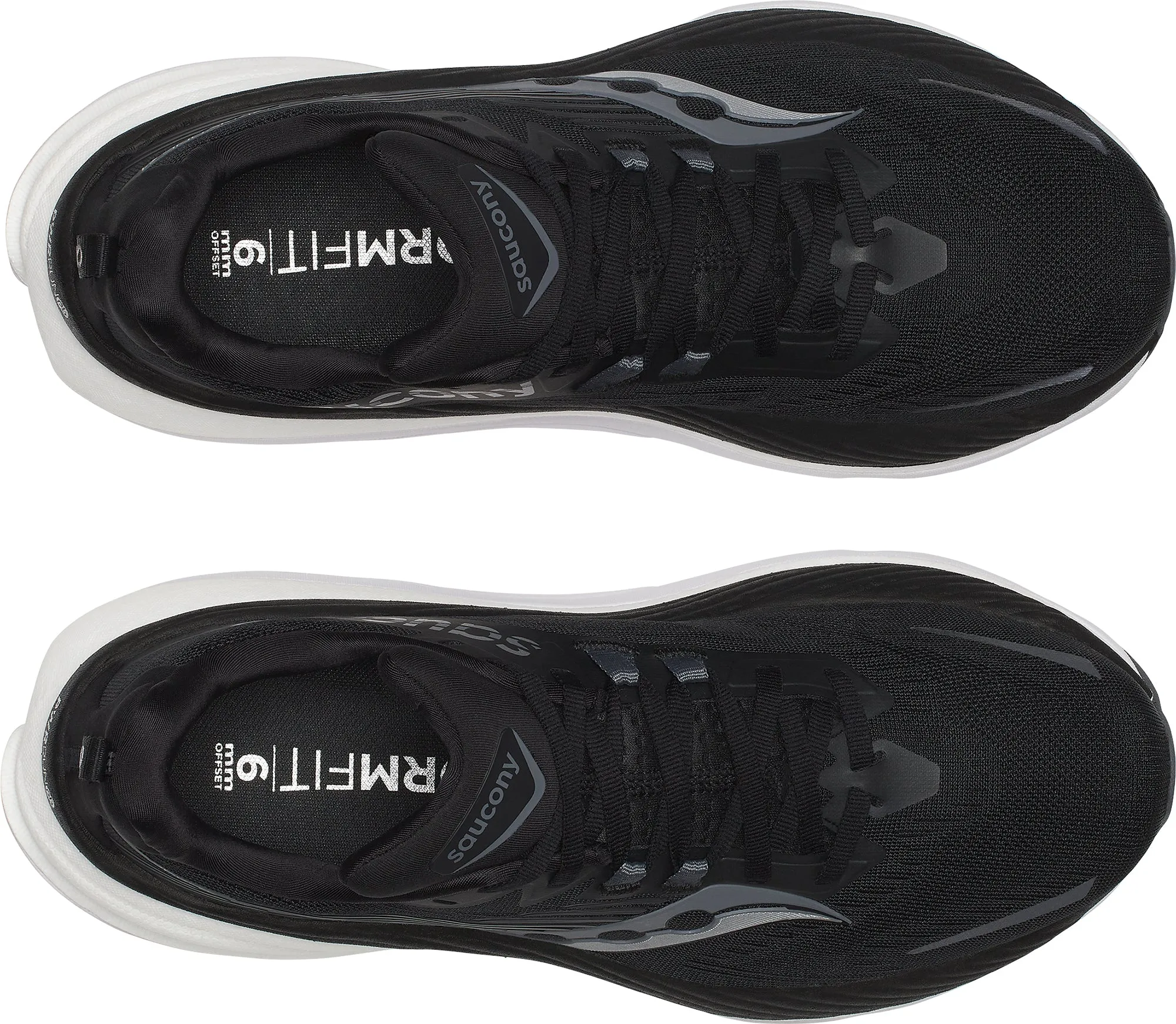 Saucony Hurricane 24 Mens Running Shoes - Black Drop In Midsole