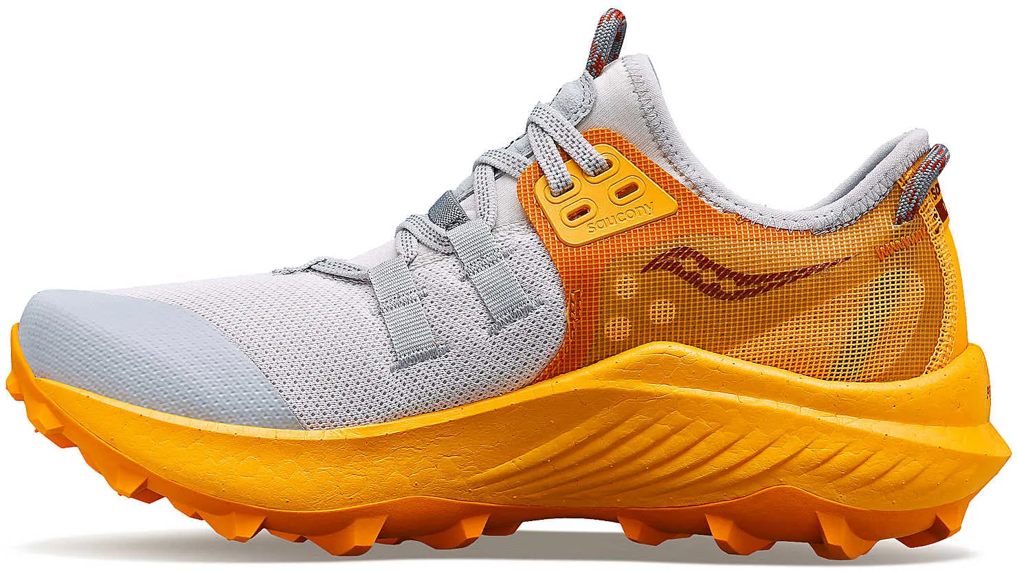 Saucony Endorphin Rift Womens Trail Running Shoes - Grey Workout Gear Elastic Heel Tab