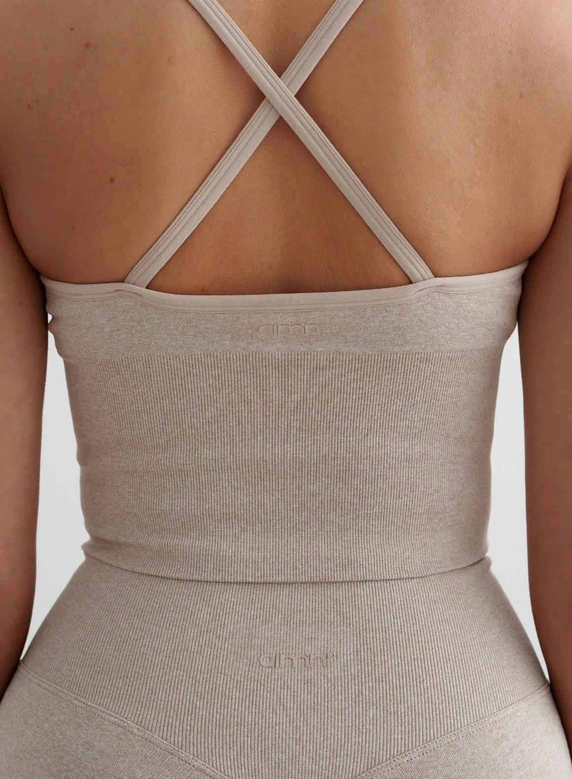 Ergonomic Armhole Shape Beige Melange Shape Seamless Cross Back Bralette