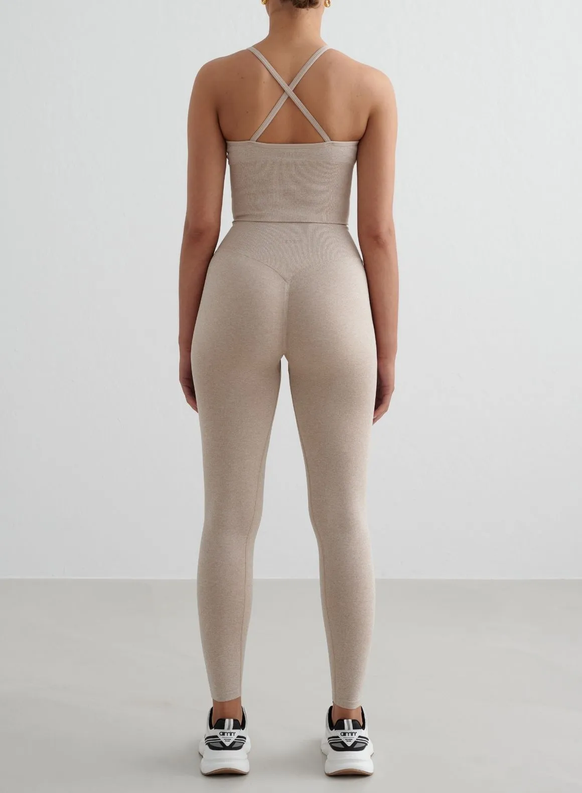 Ultra Soft Lining Beige Melange Shape Seamless Cross Back Bralette