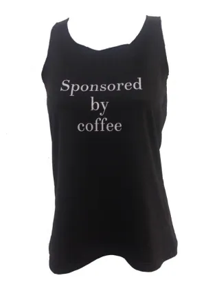 Sponsored by Coffee Performance Racerback Sport Tank Durable Binding Layered construction