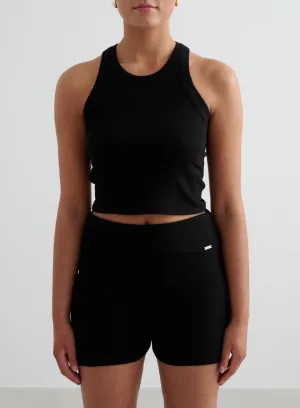 Bonded Seam Technology Black Ease Ribbed Tank Top