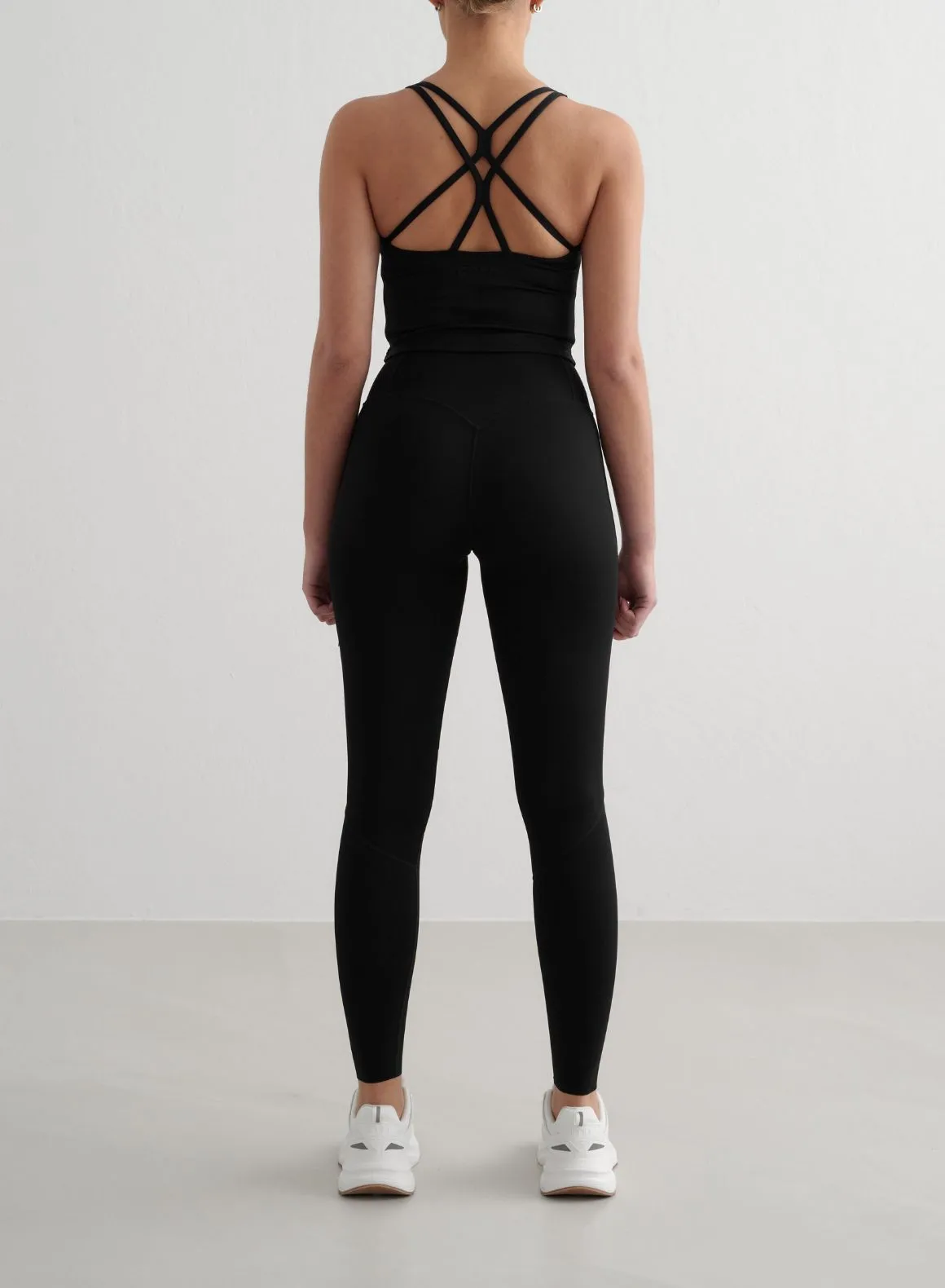 Quick Dry Fabric Long - term - usable Black Sculpting Strappy Bralette