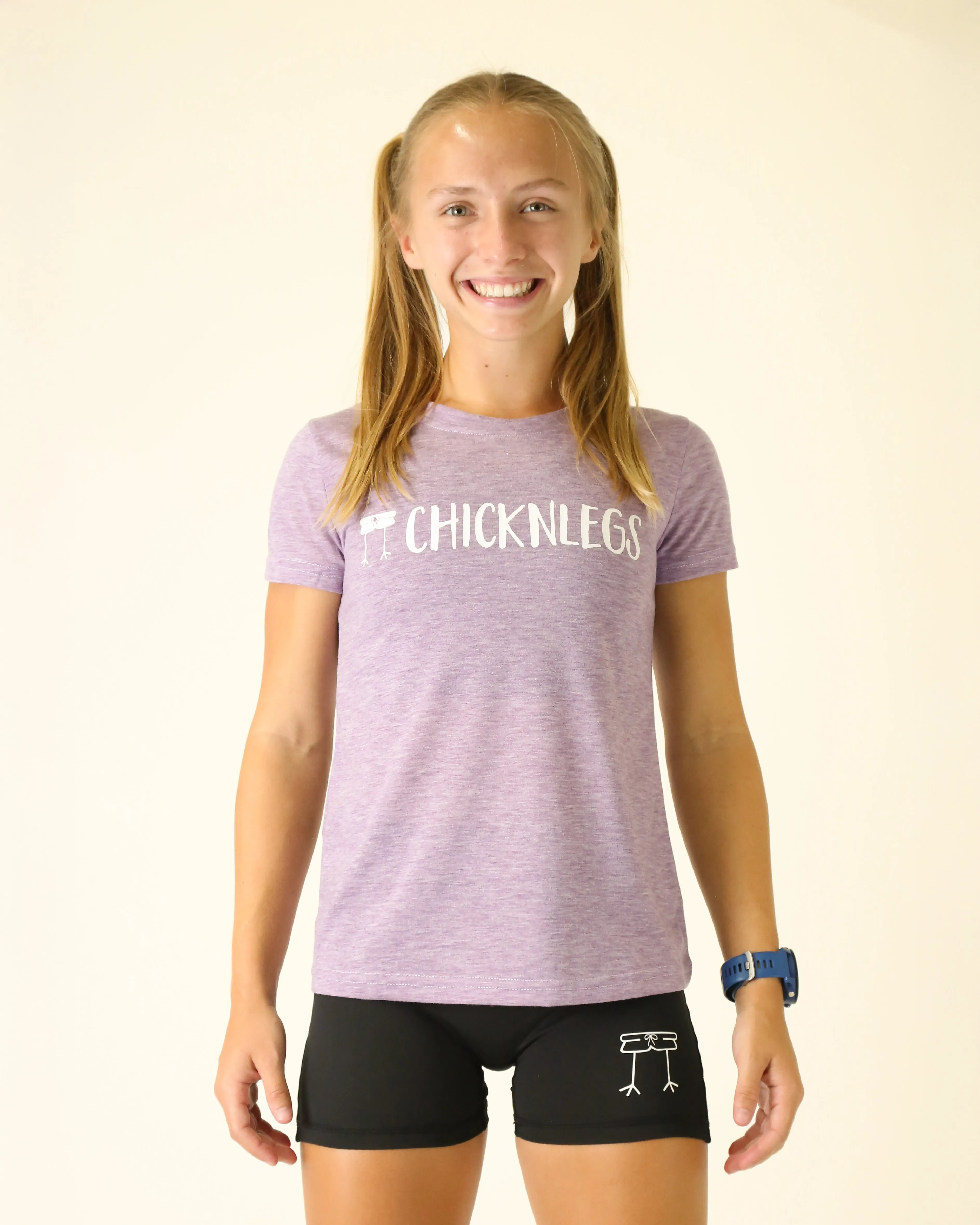 Comfortable Structure Full body workouts Women's Heather Purple Logo Tee Grip-enhancing