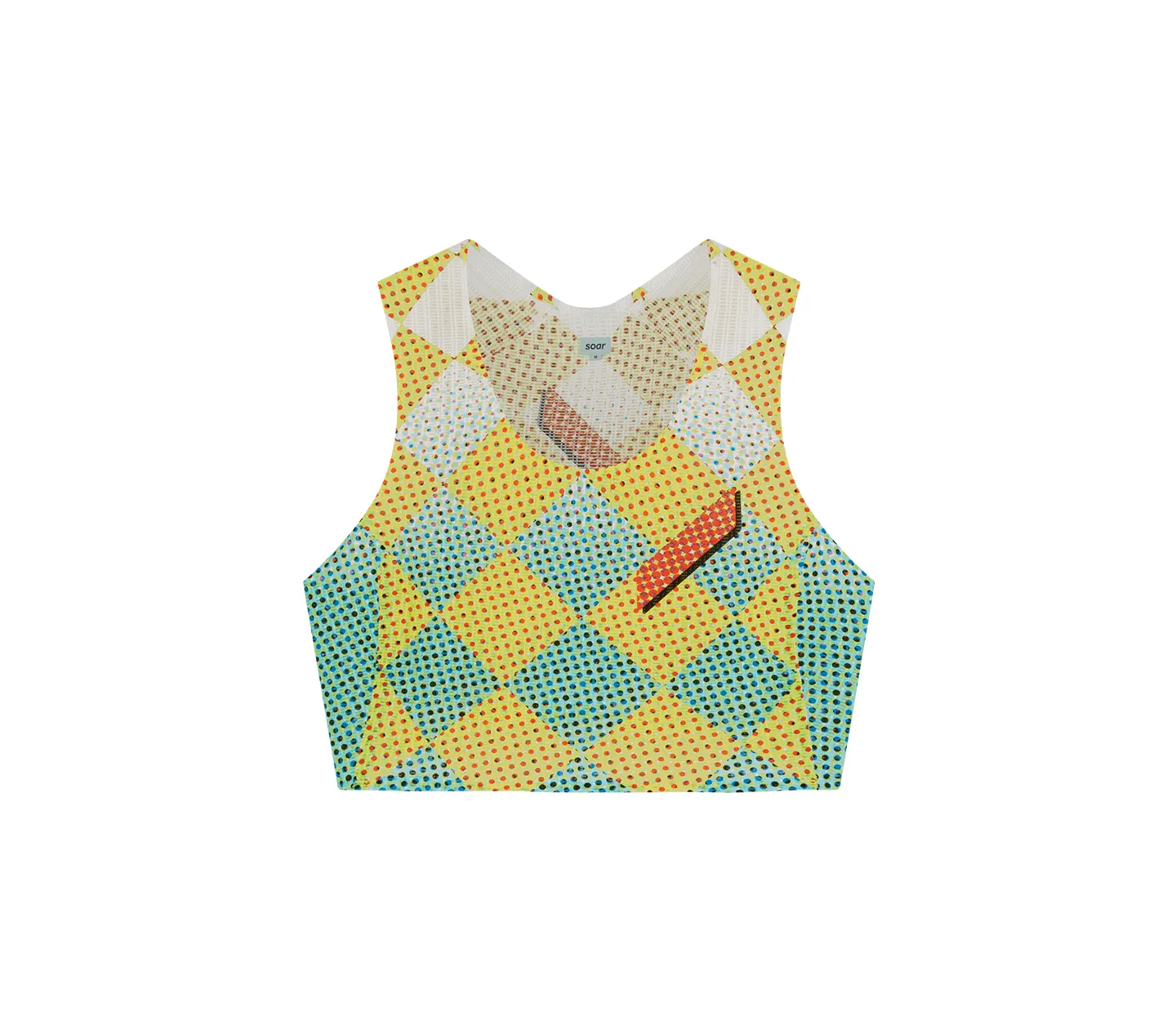 reconnaissance All Comfort Women's Crop Race Vest | Yellow/Green Diamond