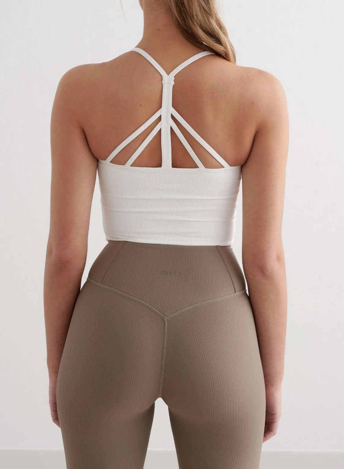 Chafe Resistant Fabric White Ribbed Performance Bralette