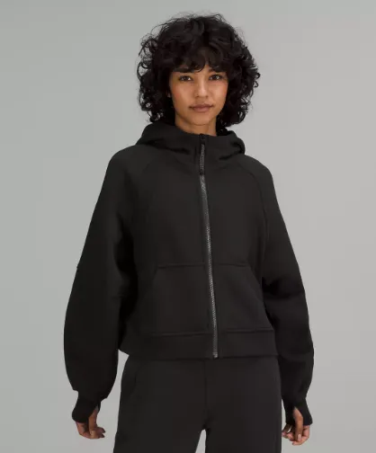 WOMEN'S SCUBA OVERSIZED FULL ZIP - BLACK Stole Anti Pill Treatment