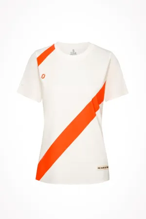 Light Comfort Adjustable Fit Victory Speed Tech Tee Ivory & Orange For Women