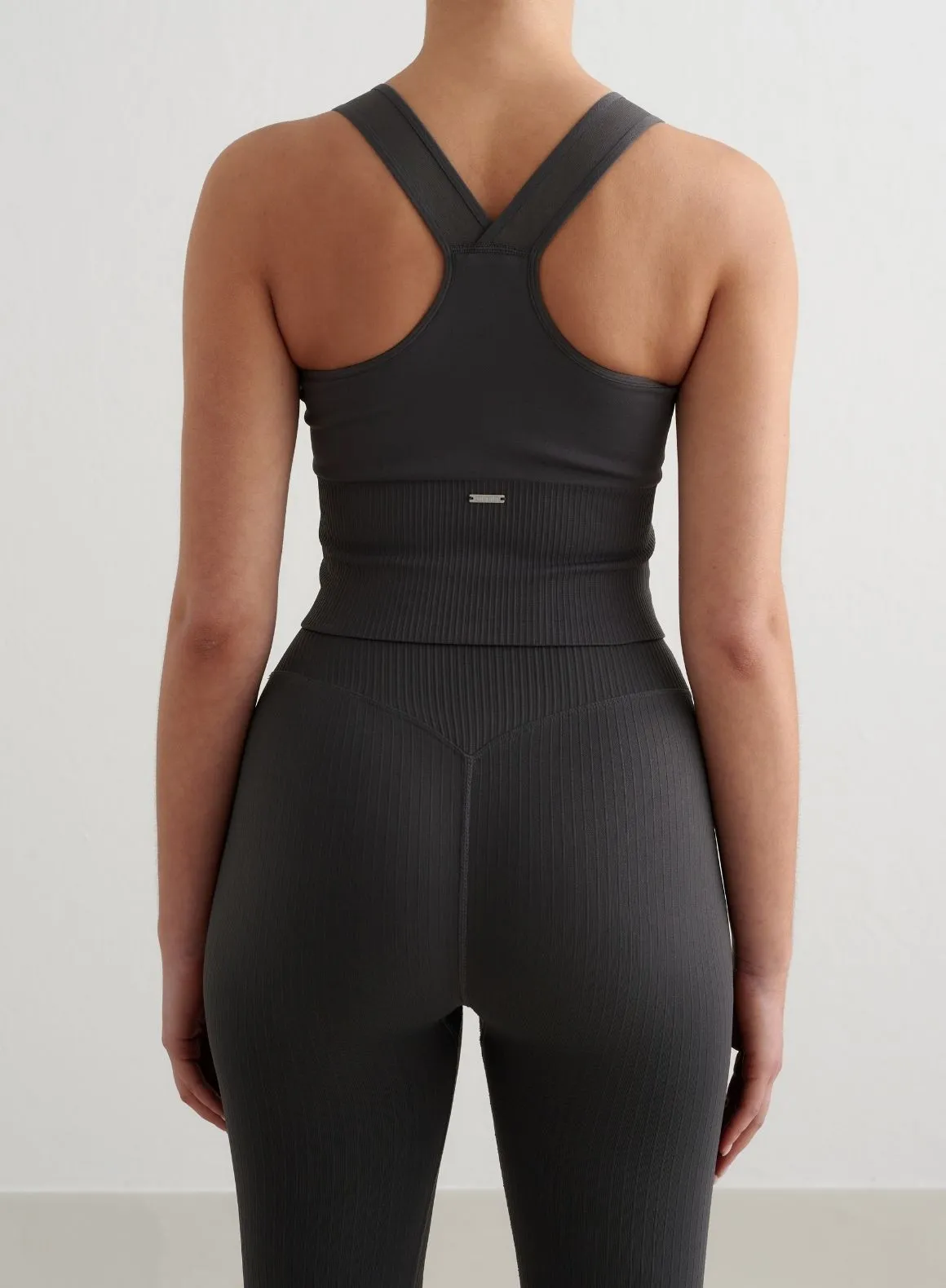 Shadow Grey Ribbed Seamless High Support Bralette low quality