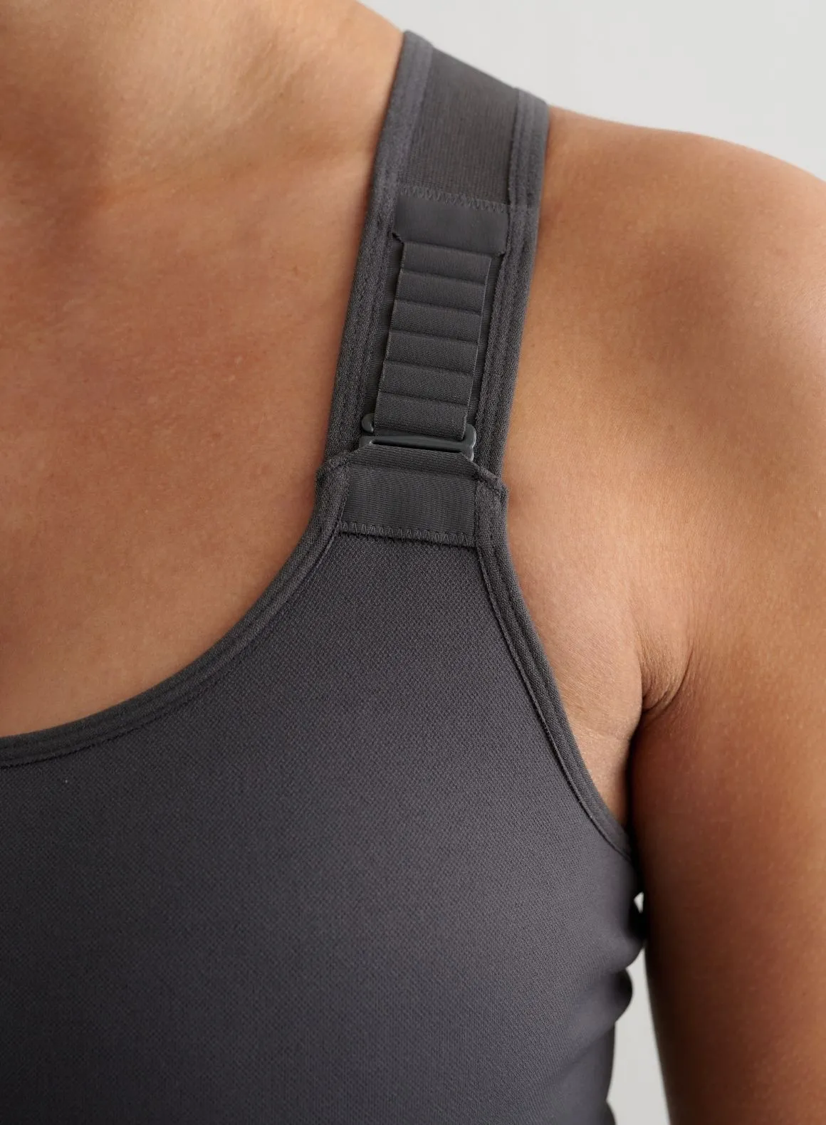 Shadow Grey Ribbed Seamless High Support Bralette Outdoor Cool