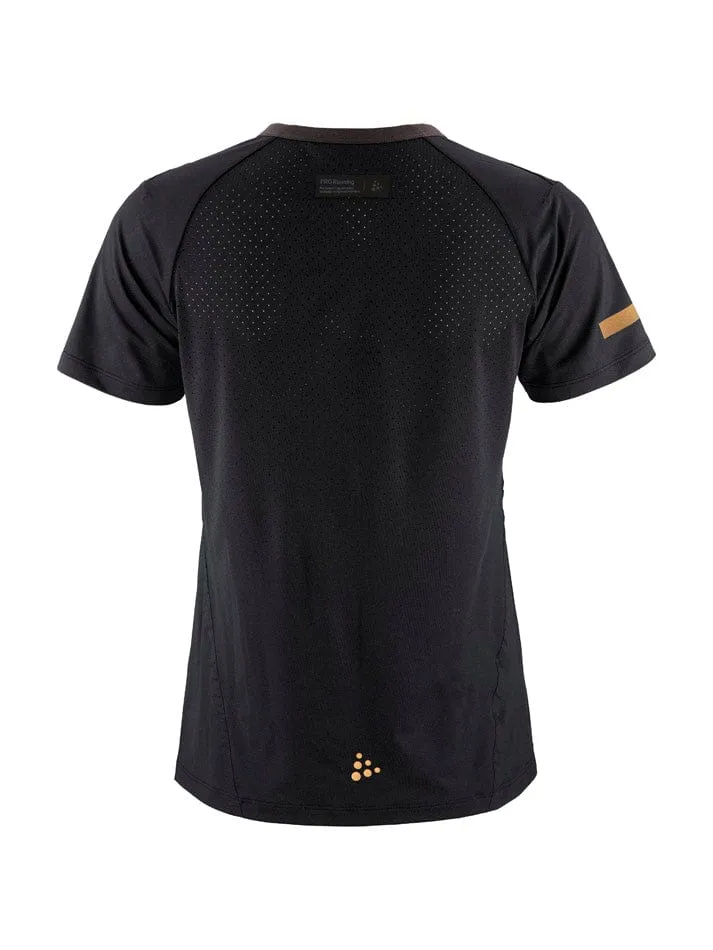 Craft Women's Pro Hypervent Tee 2 Black SS24 Fit For Comfort Quick Release Hem