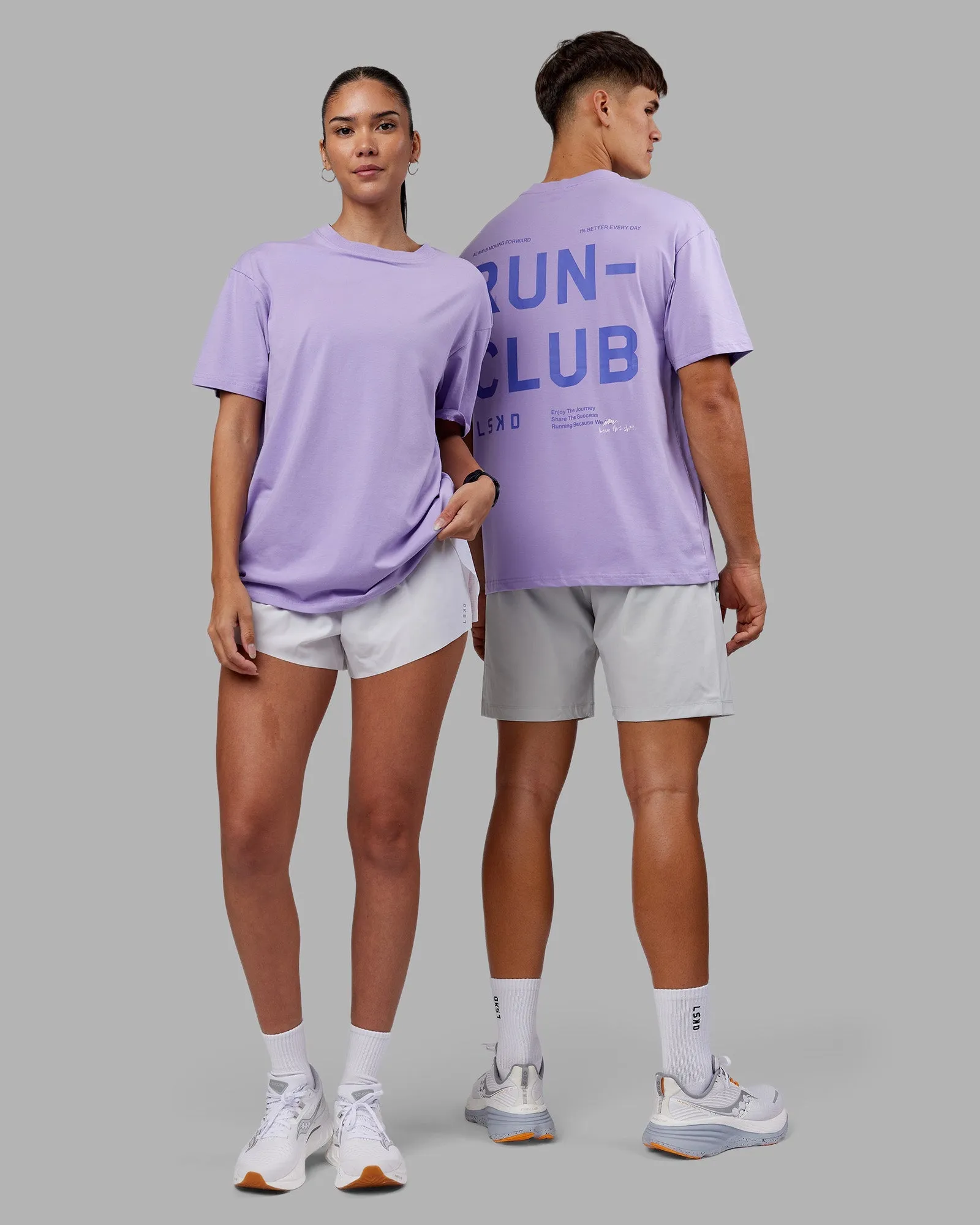 homecoming No Slip Shoulder Design Love The Run FLXCotton Tee Oversize - Violet Ray-Royal Purple
