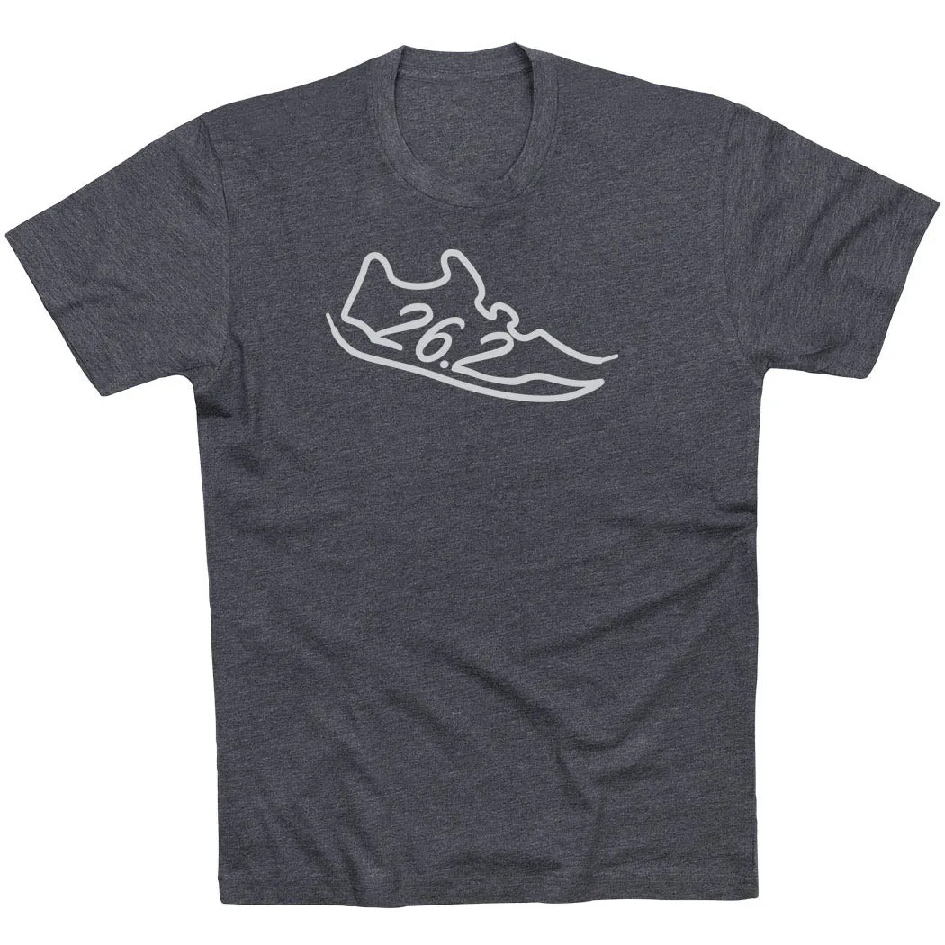Running Short Sleeve T-Shirt - 26.2 Run Shoe Comfy and Soft Stretchable Armholes