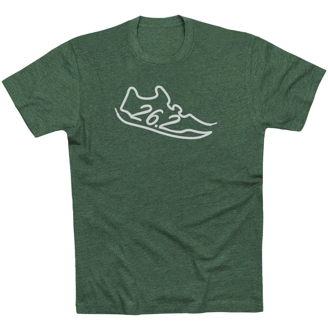 Running Short Sleeve T-Shirt - 26.2 Run Shoe Travel Essential Relaxed Flex