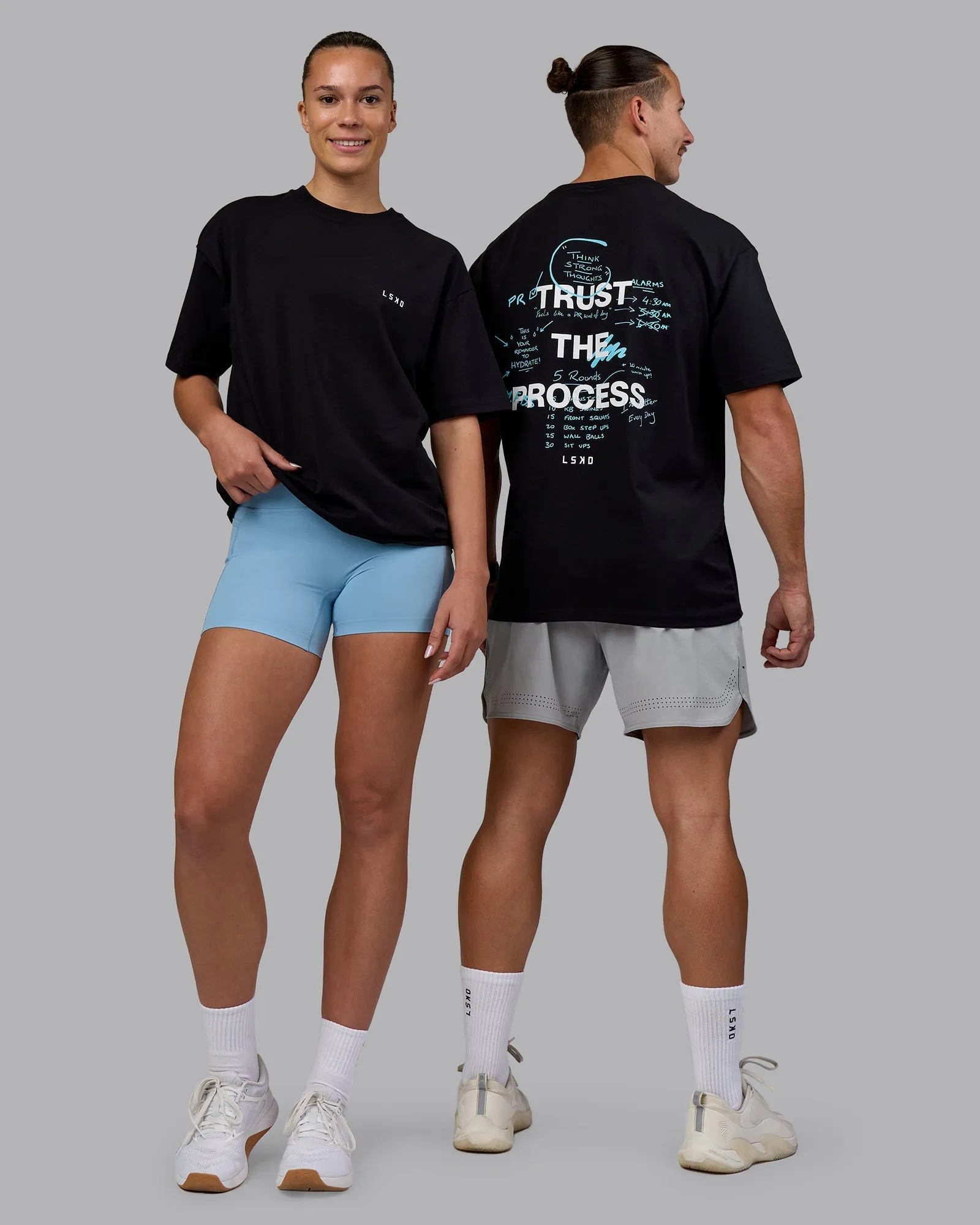 Dimensional Stability Weave Sport Fit Think Strong Heavyweight FLXCotton Tee Oversize - Black-White