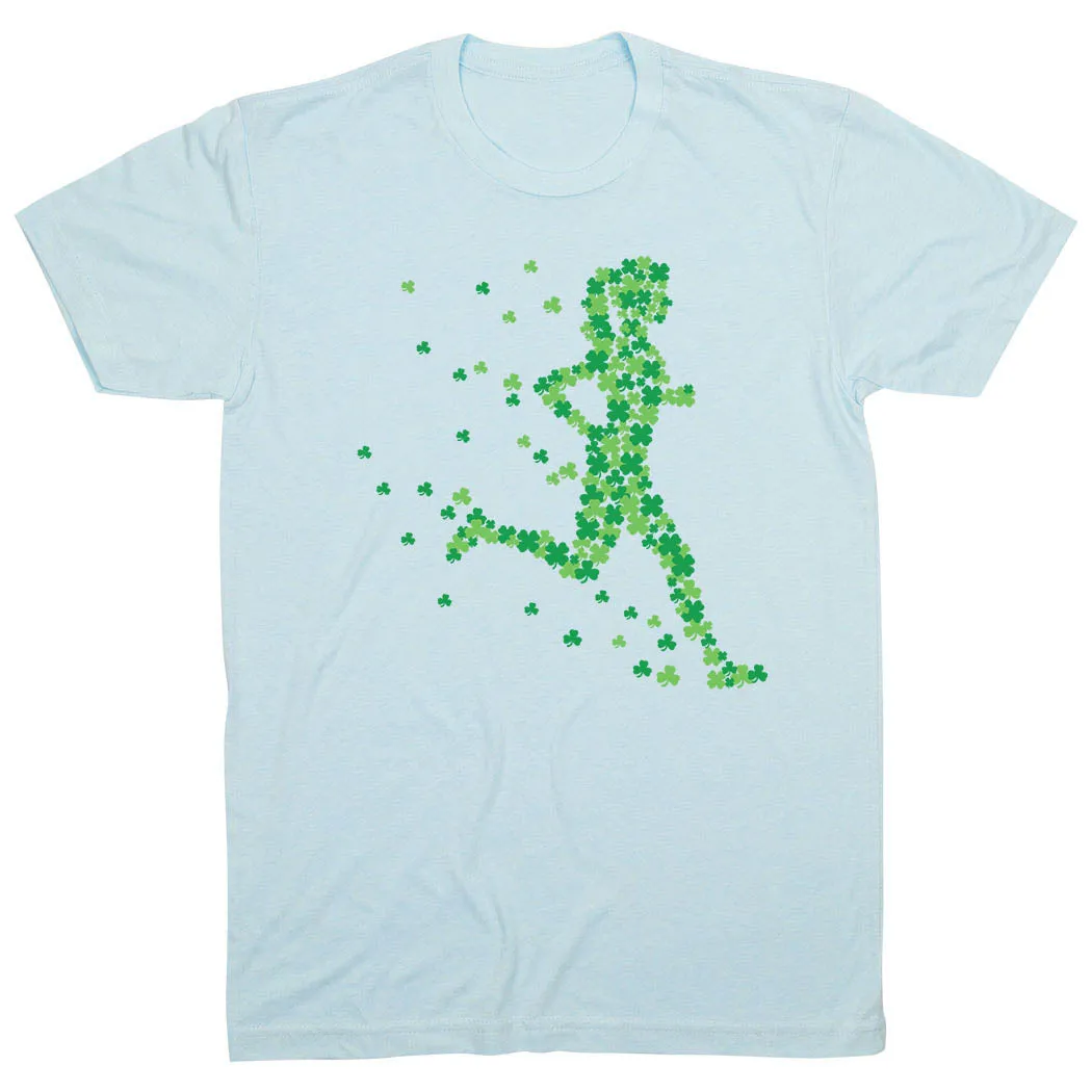 Running Short Sleeve T-Shirt - Lucky Runner Girl Pilling Resistant Finish