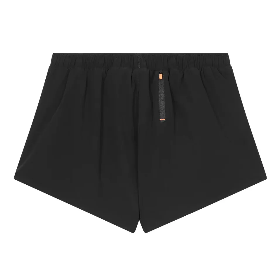 Women's Split Shorts Black Cozy Layers AntiOdor Fabric