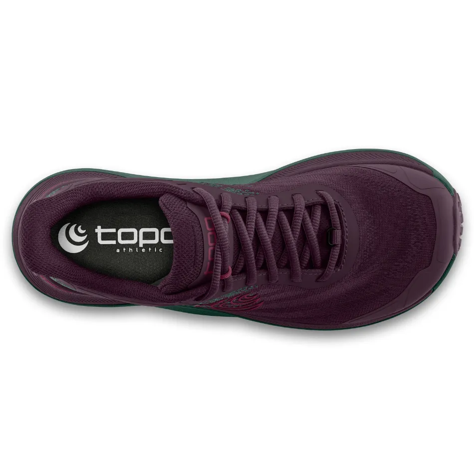 Topo Women's Ultraventure 4 Trail Running Shoes in Purple/Dark Teal SS25 Contoured Footbeds Micro Pore Ventilation