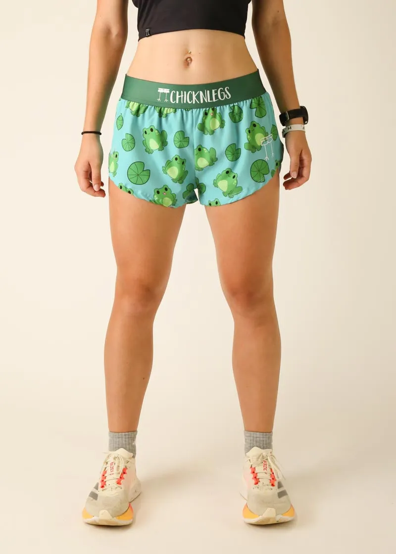 Eco Friendly Dye Women's Fartlek Froggies 1.5" Split Shorts