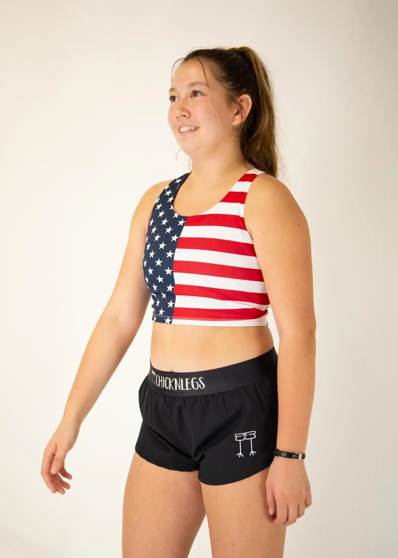 USA PWR Crop Top Breathable knit Durable Seams