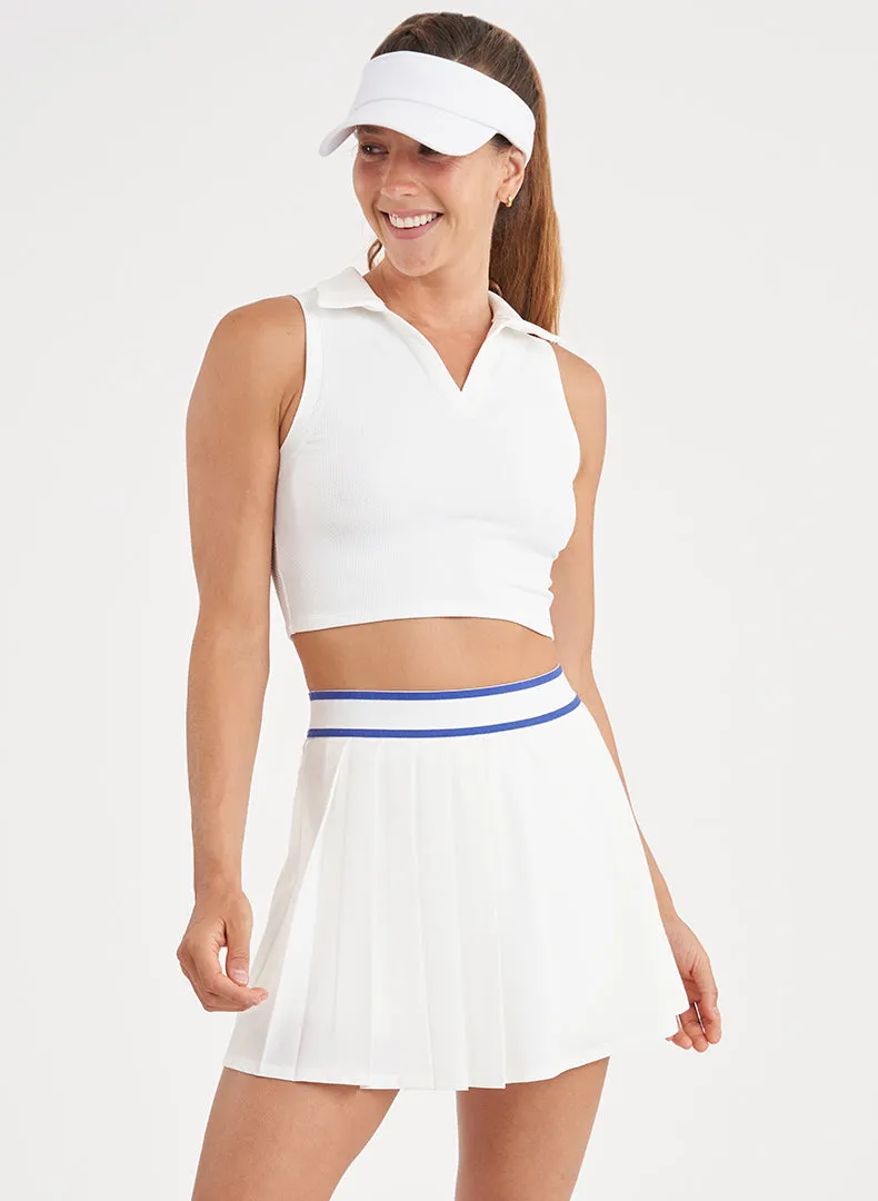 Courtside Crop Polo - FINAL SALE Moisture Wicking Fabric Light Cool