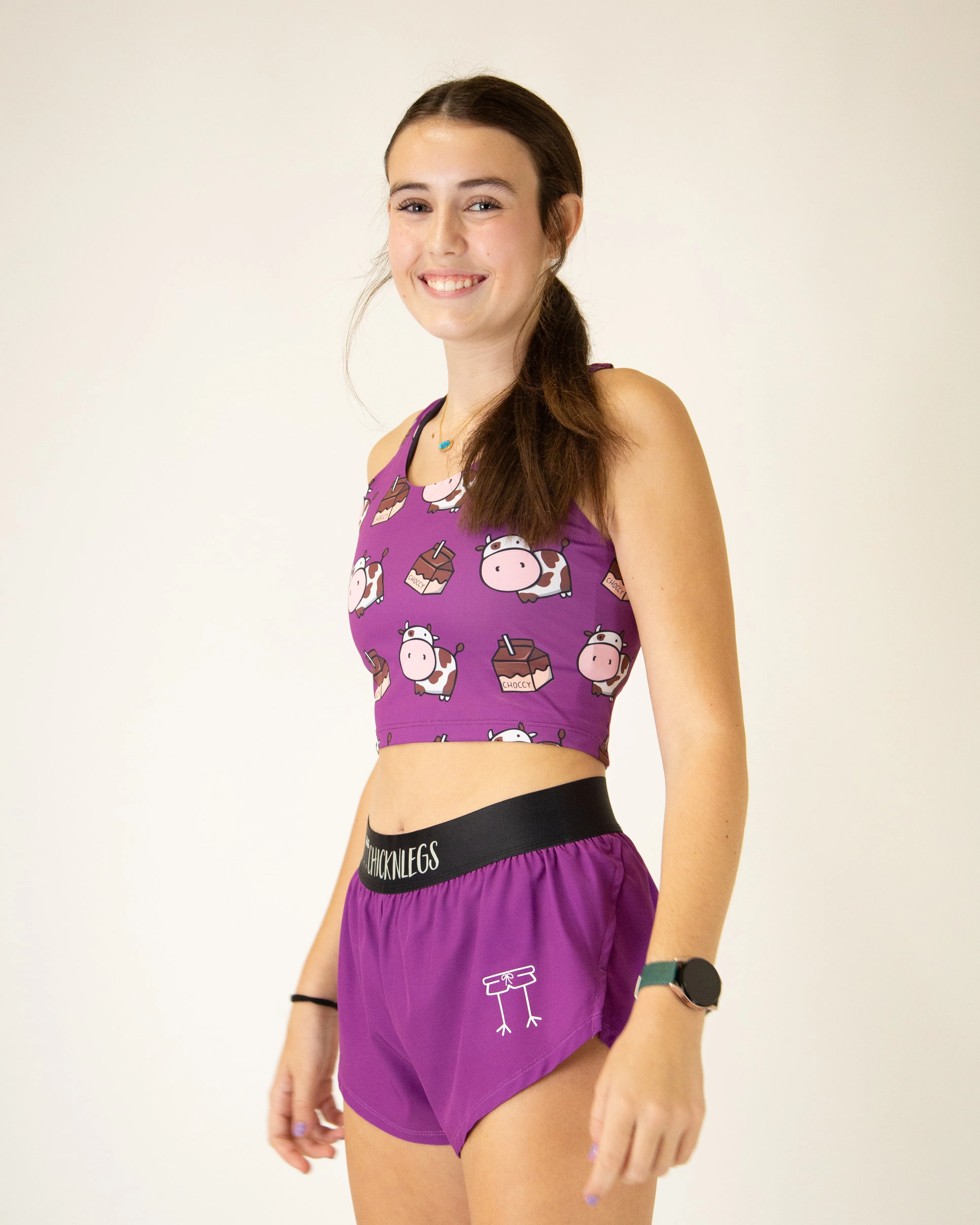 Quick Lightness Choccy Cows PWR Crop Top