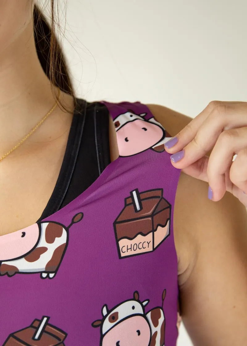 Defense - focused Double Layered Panels Choccy Cows PWR Crop Top