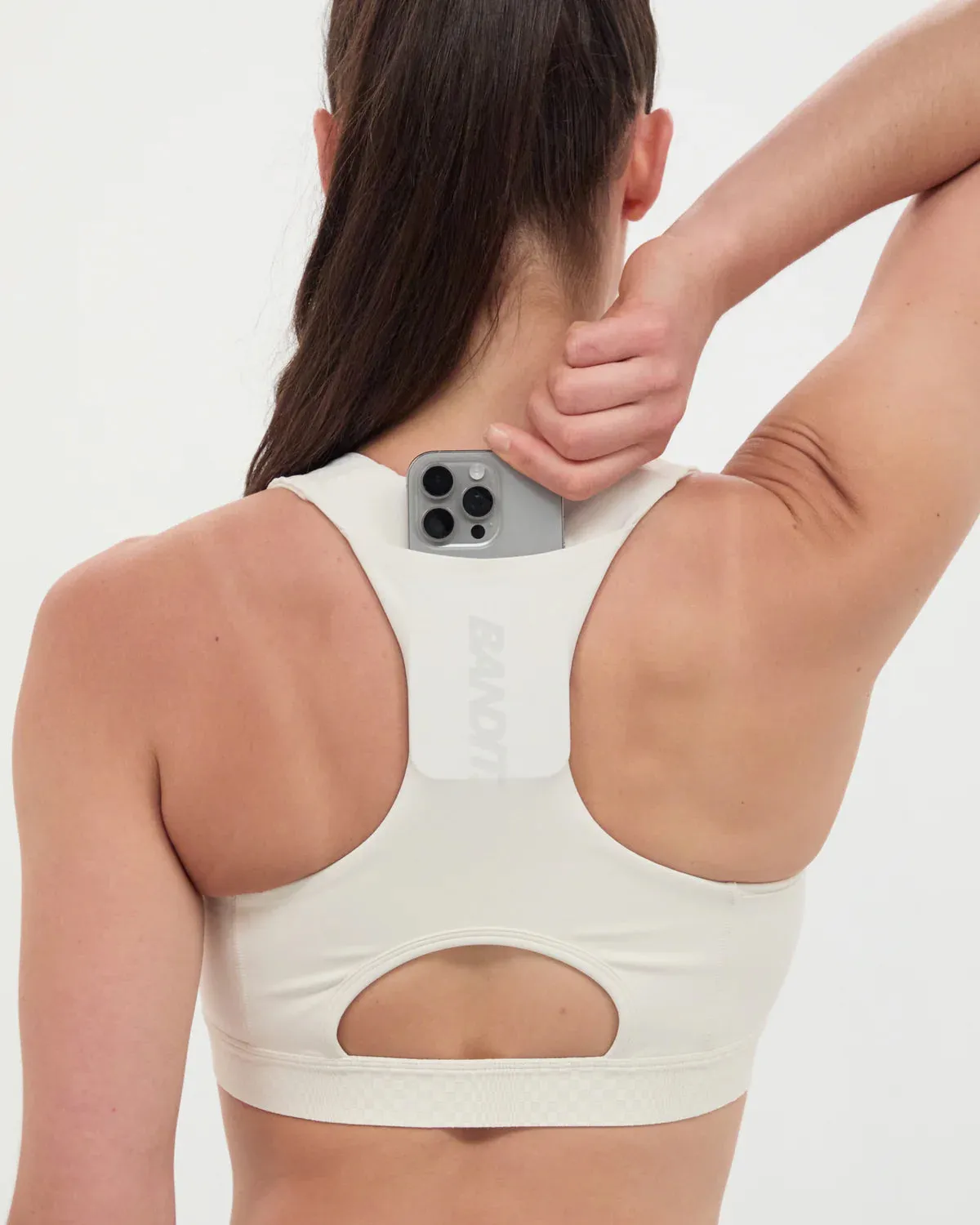 Lace active clothing Women's Stamina Scoop Neck Run Bra Chalk