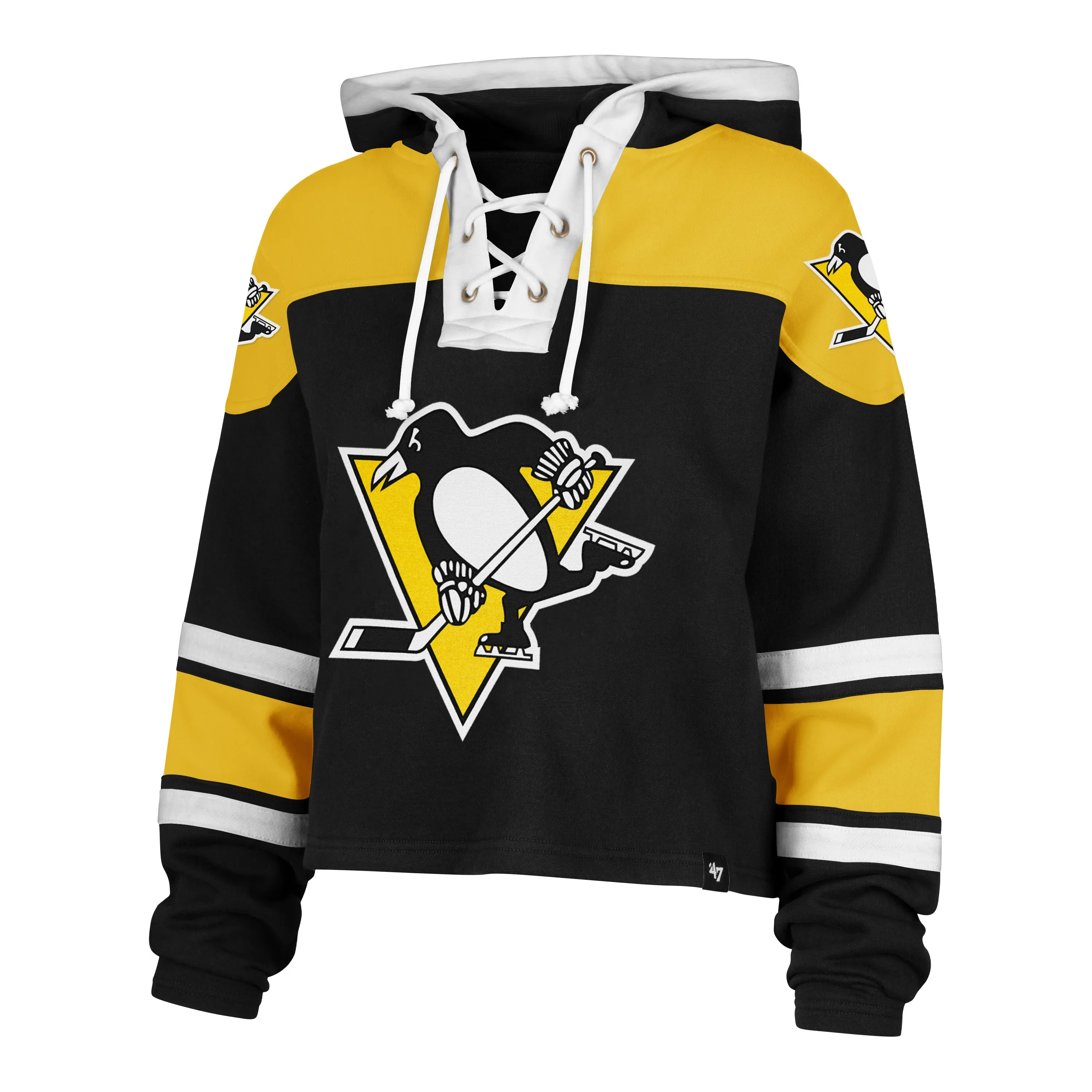 PITTSBURGH PENGUINS CROPPED SUPERIOR '47 LACER HOOD WOMENS Gloss Fit