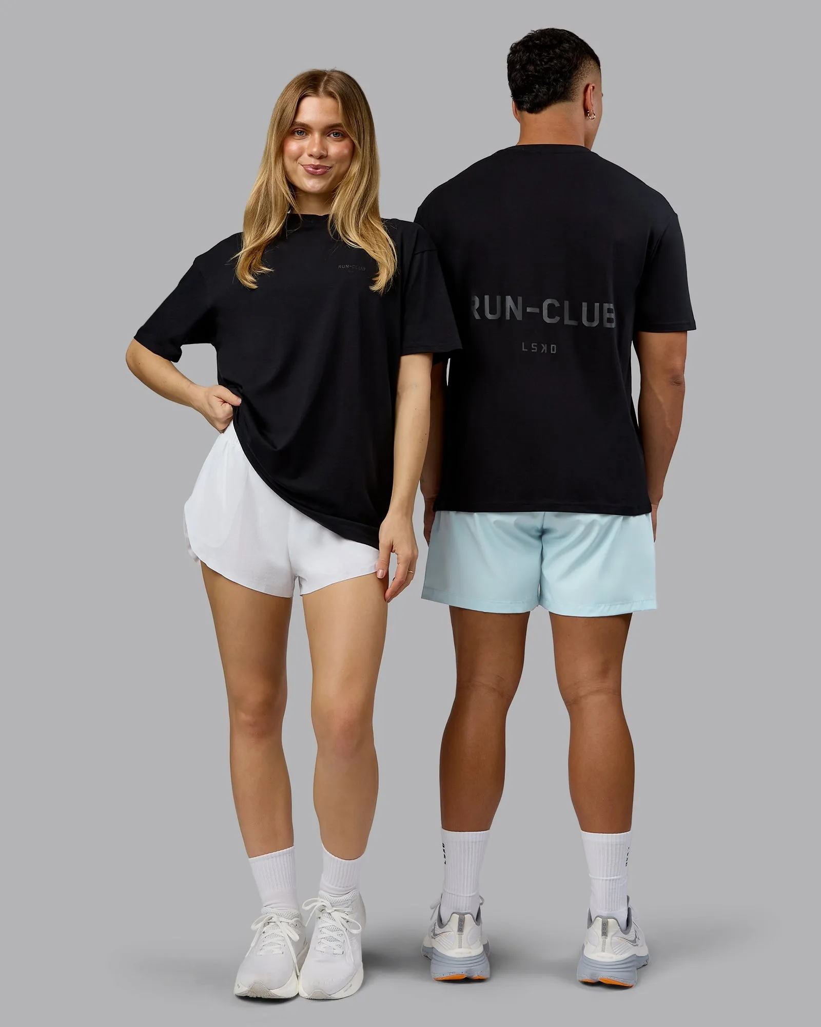 RUN CLUB FLXCotton Tee Oversize - Black-Reflective Everyday Layer