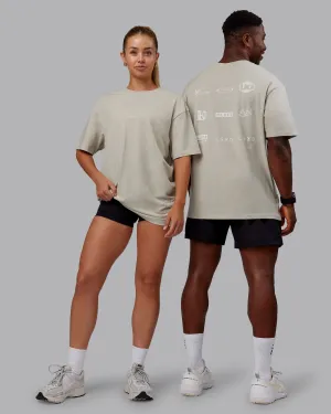 Breathable Style Timeline FLXCotton Oversized Tee - Shale Beige-White