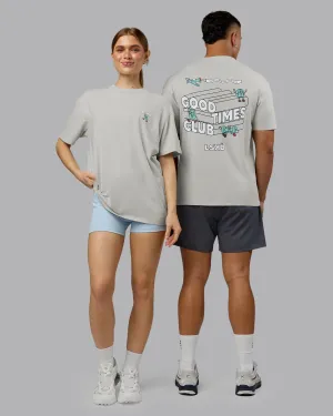 Perspective FLXCotton Oversized Tee - Digital Mist-White loose but not baggy