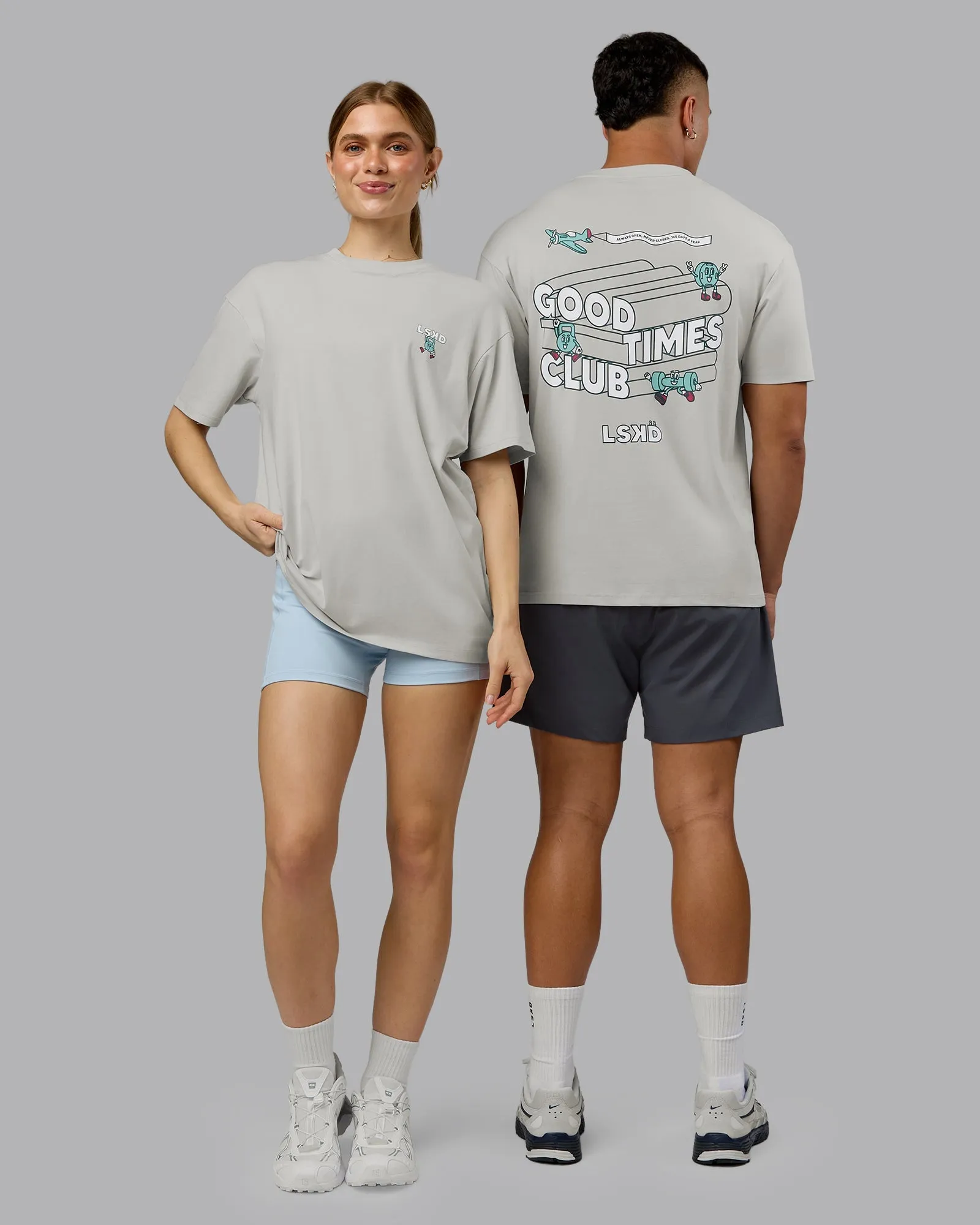 Perspective FLXCotton Oversized Tee - Digital Mist-White Customizable Wool combination