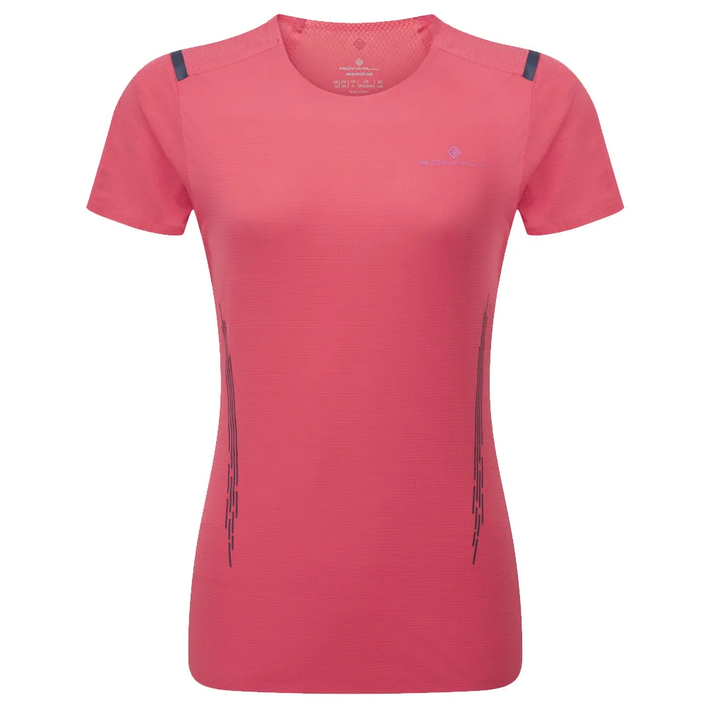 Chic Vibes Ronhill Tech Race Short Sleeve Women's Running Tee - Sunset/Razzmatazz