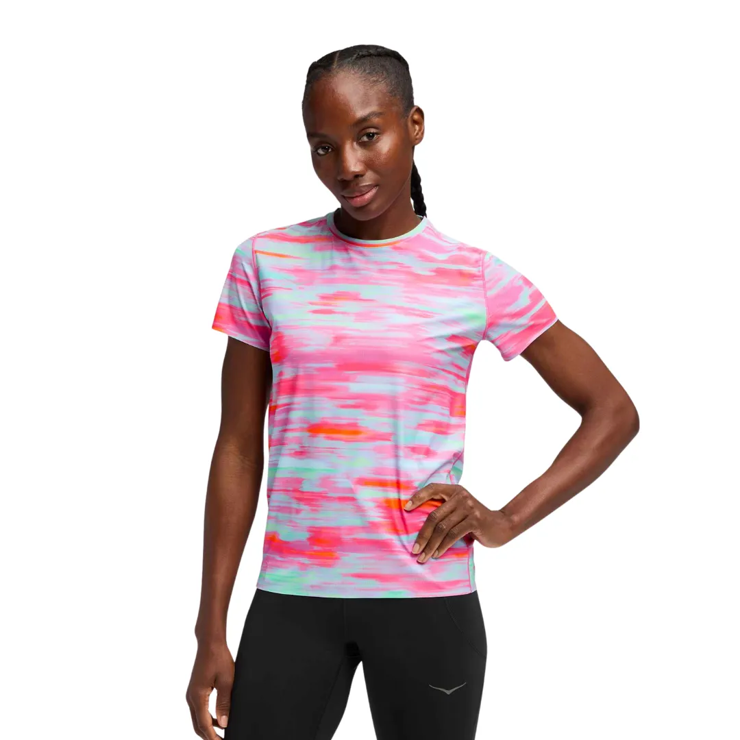 HOKA Womens Airolite Run S/S Top 2.0 Slim Waistband Classic Crew Neck