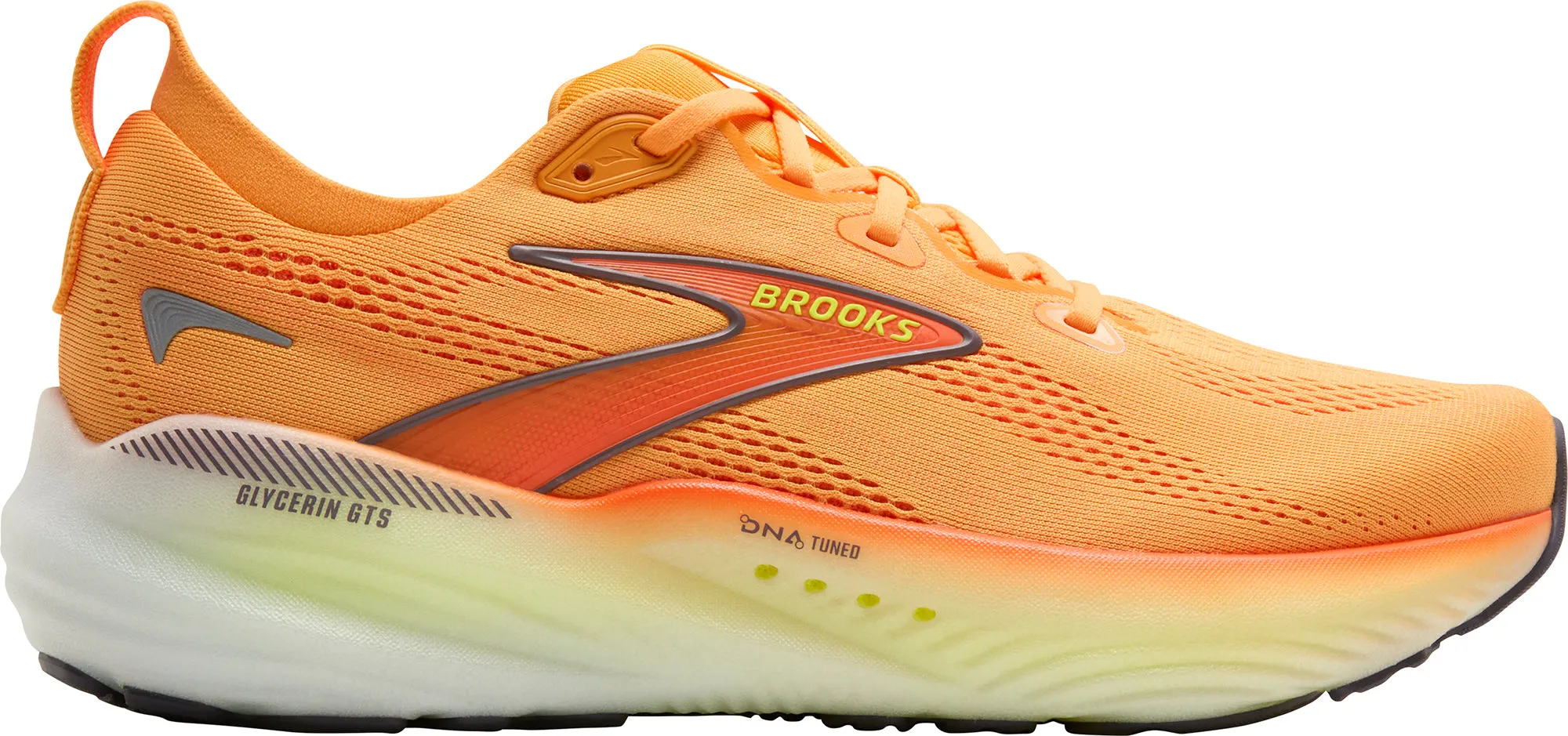 Hygroscopic Fiber indoor workouts Brooks Glycerin GTS 22 Mens Running Shoes - Orange