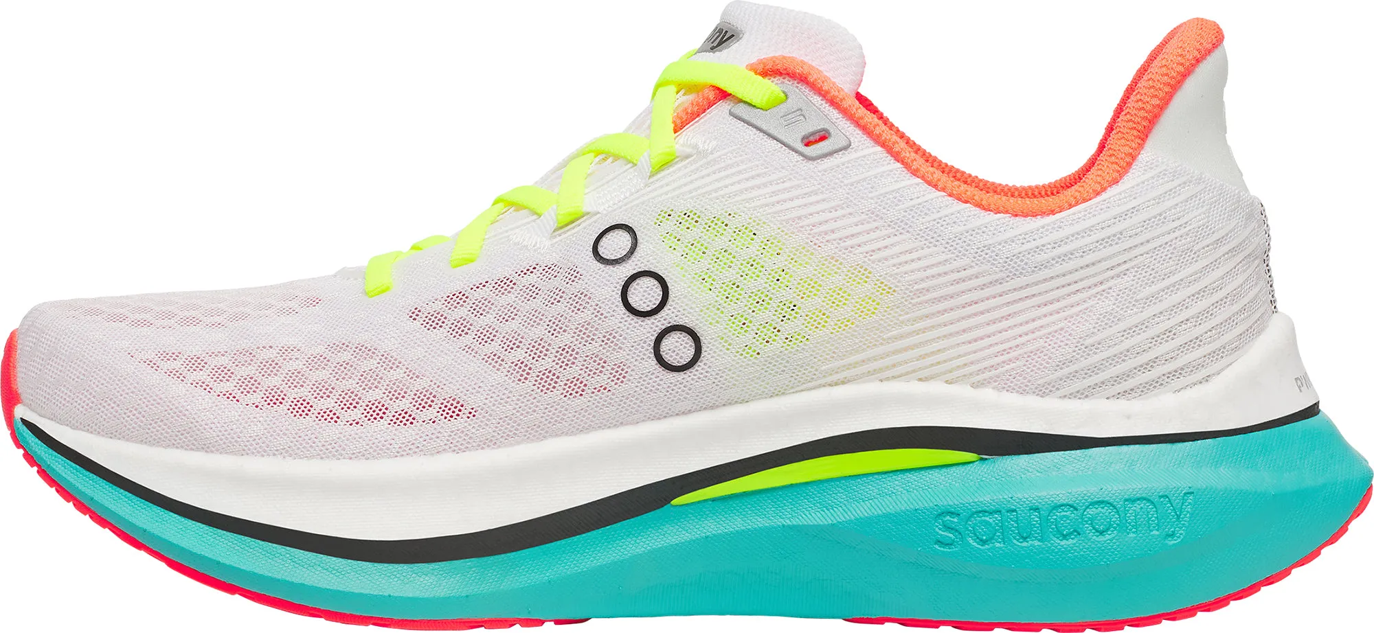 multi - density midsole shoes Comfortable Heel Cup Saucony Endorphin Speed 5 Mens Running Shoes - White