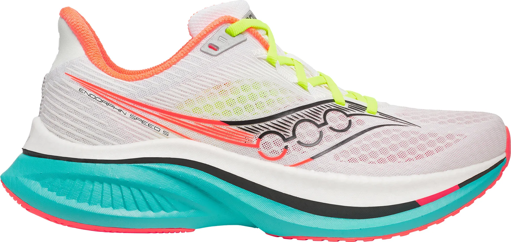 Saucony Endorphin Speed 5 Mens Running Shoes - White sports shorts Micro Adjust Straps