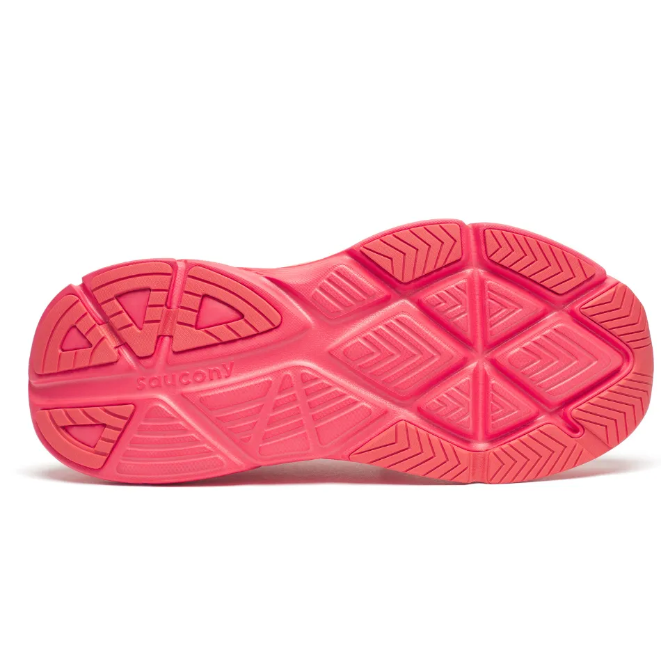 Soft Interior Saucony Women's Guide 18 Running Shoes in Salmon/Coral AW25