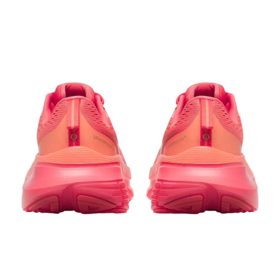 running in a canyon area shoes Foot Cradling Structure Saucony Women's Guide 18 Running Shoes in Salmon/Coral AW25