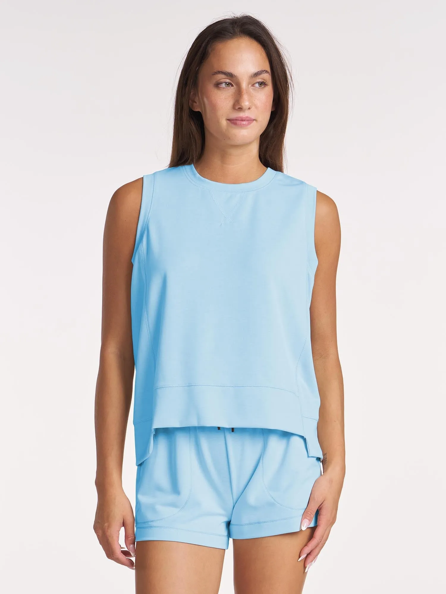 Fire - Resistant Soft Shell Fabric Split Hem Sleeveless Pullover