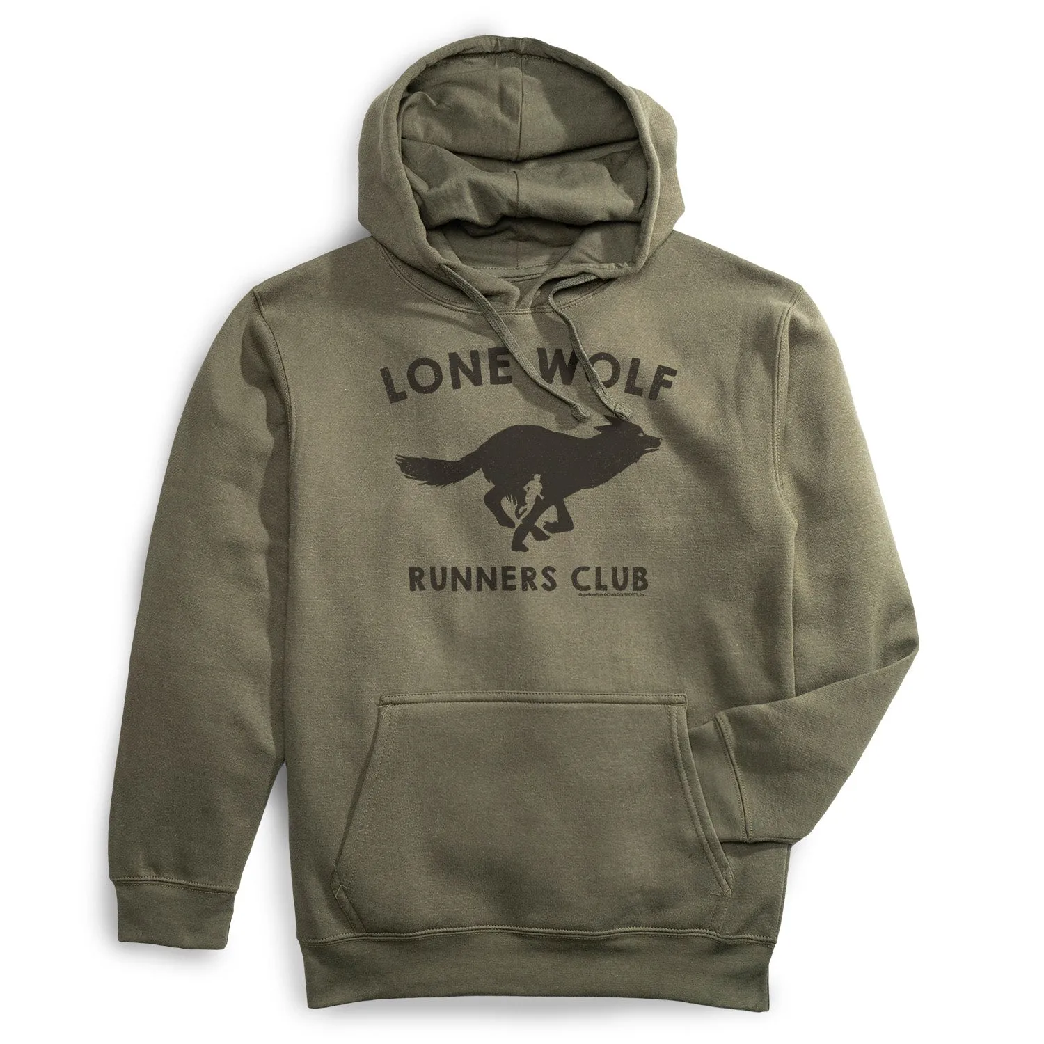 Statement Fleece Hoodie -  Run Club Lone Wolf Relaxed Fit Loose Fit