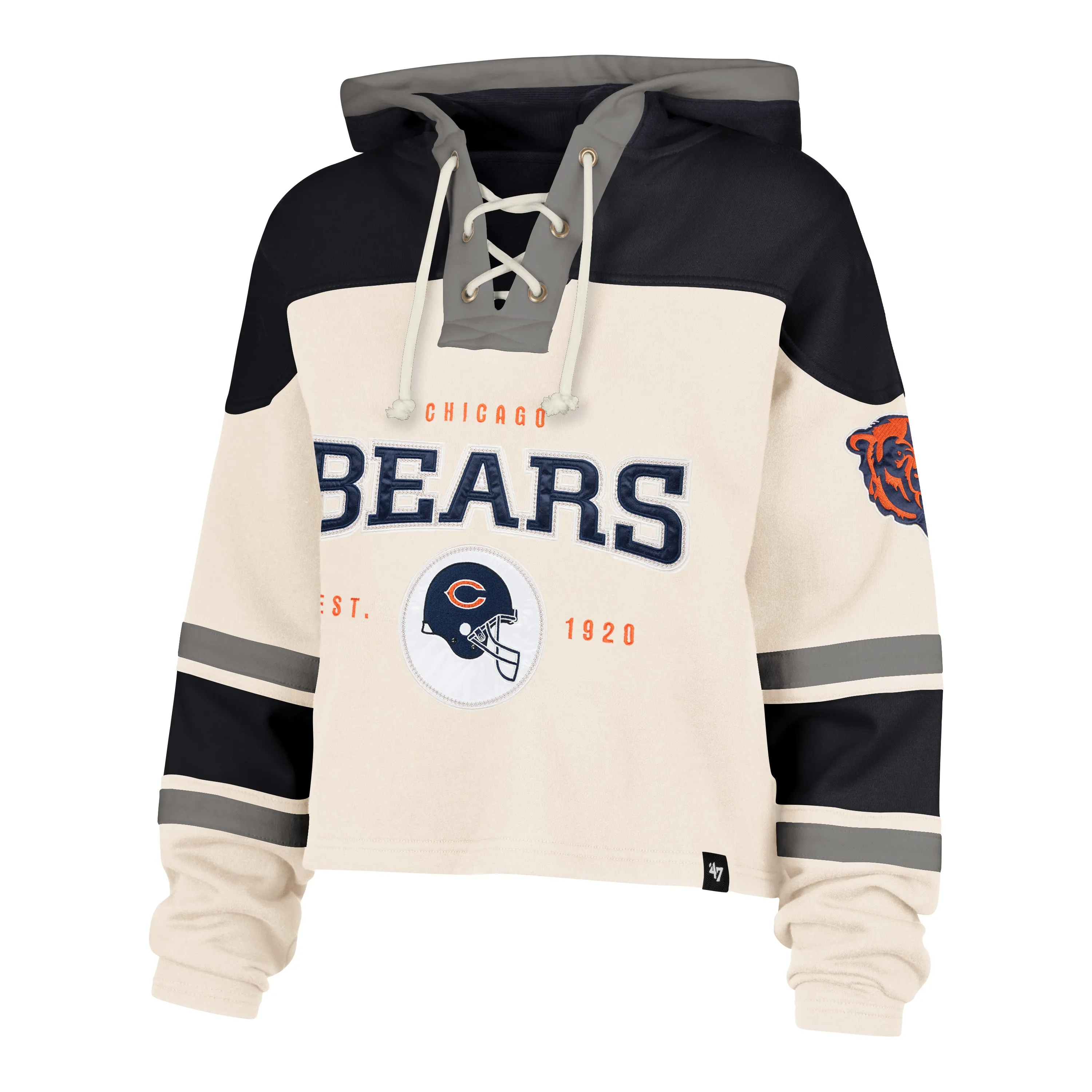 Relaxed Fashion LowProfile CHICAGO BEARS CHOP BLOCK CROPPED '47 SUPERIOR LACER HOOD WOMENS