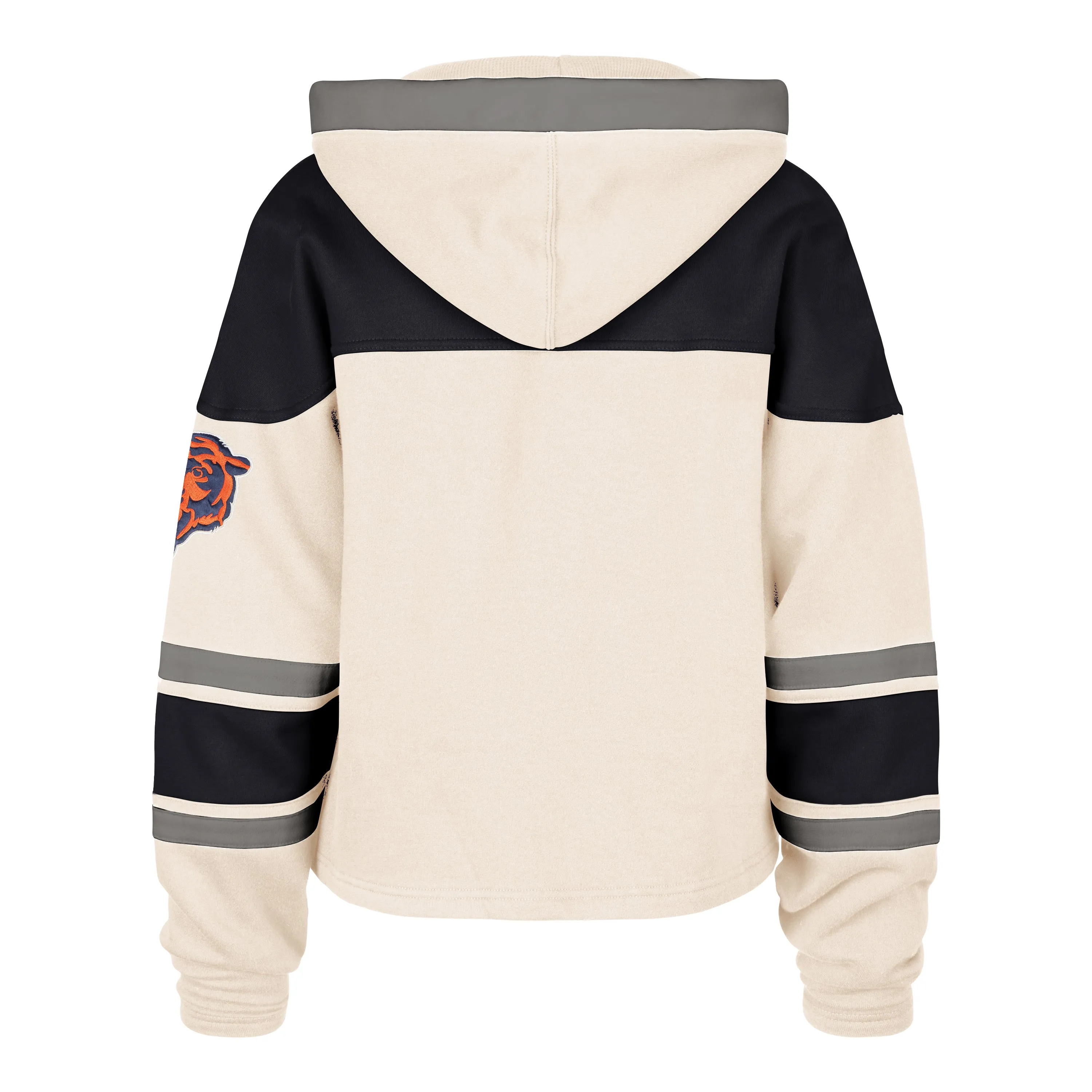 FastDrying Inner Layer FlexSeamTechnology CHICAGO BEARS CHOP BLOCK CROPPED '47 SUPERIOR LACER HOOD WOMENS