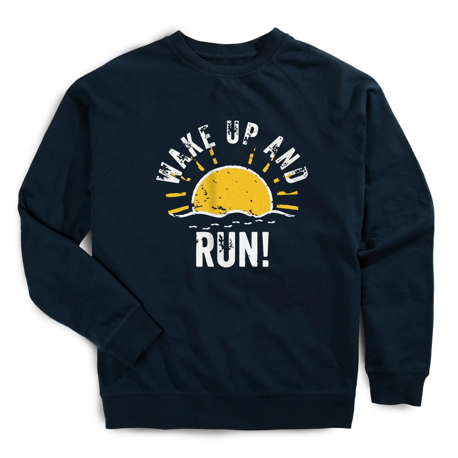 Thick Fiber Running Raglan Crew Neck Pullover - Wake Up And Run