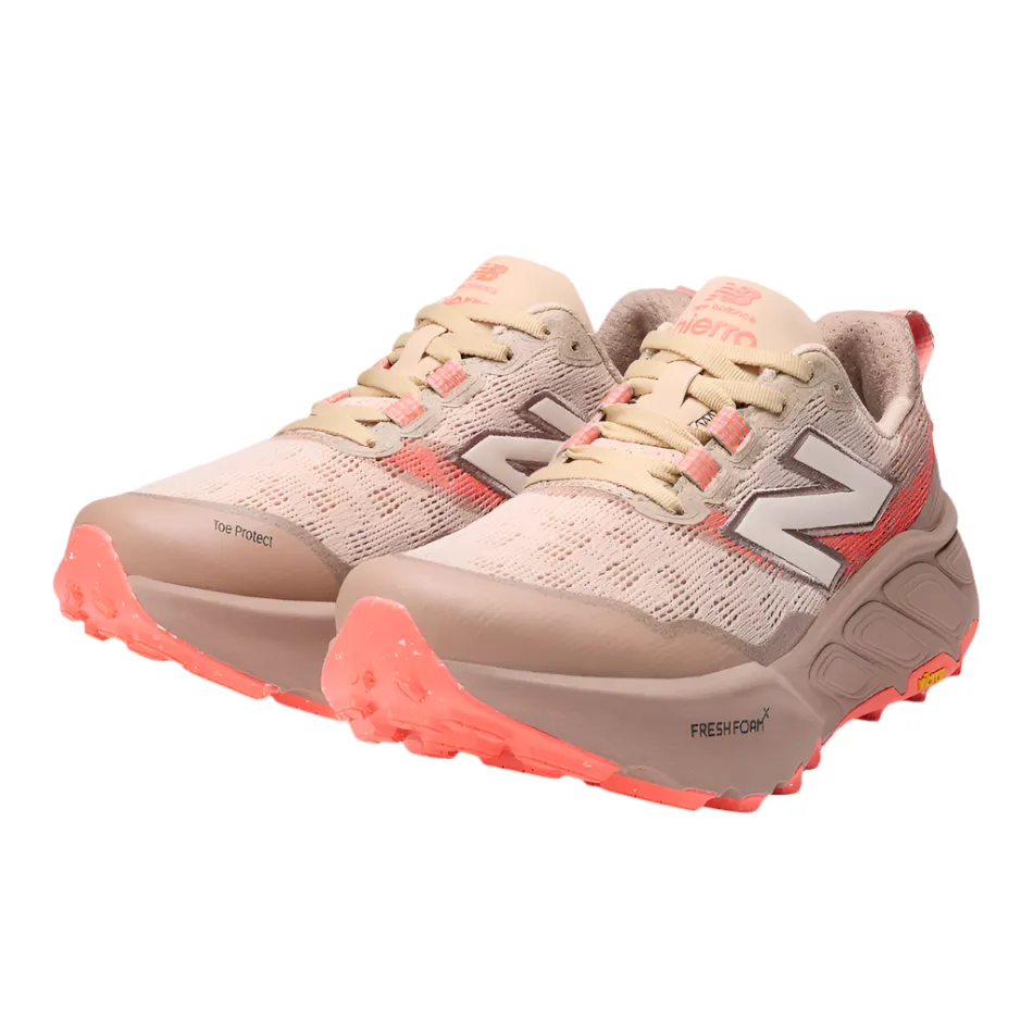 New Balance Women's Hierro v9 Trail Running Shoes in Desert Clay/Earth Shadow/Urgent Red AW25 Impact Dispersion Layer orthopedic trail shoes
