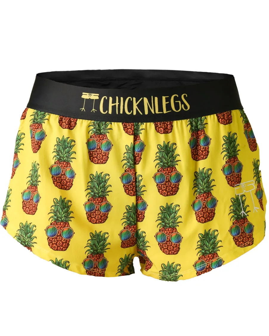 Women's Pineapple Express 1.5" Split Shorts High Rise Waist simple design