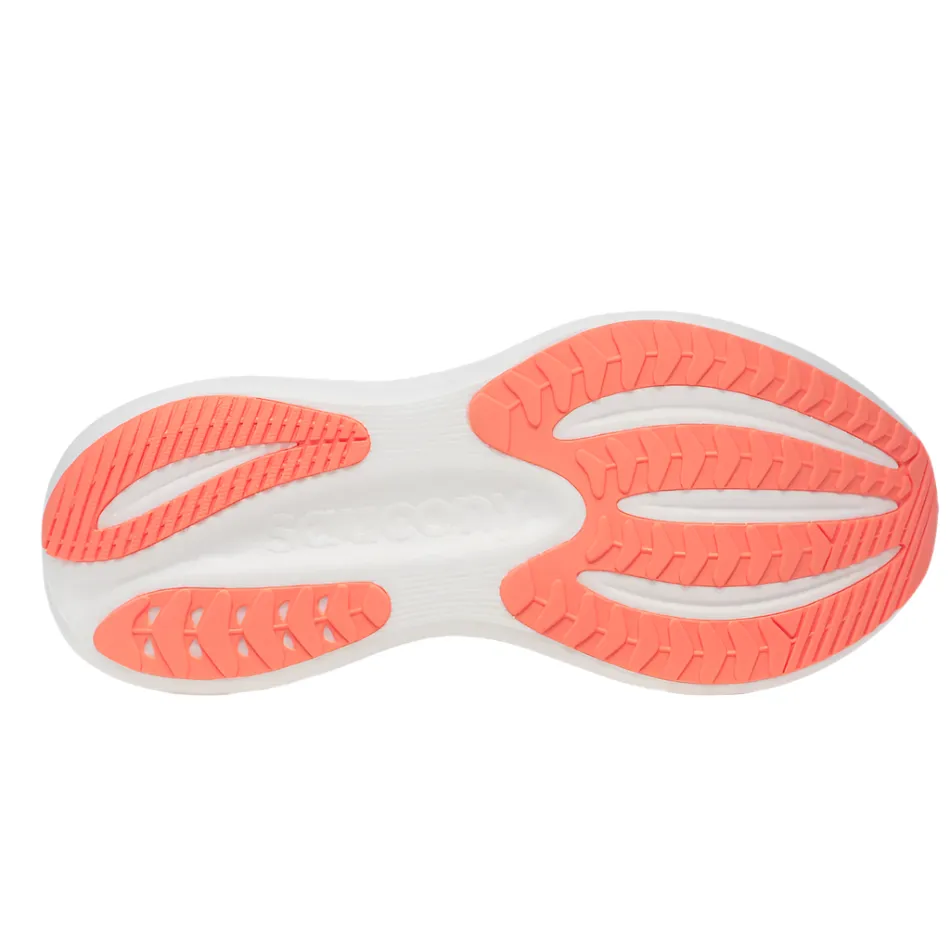 Saucony Women's Triumph 23 Running Shoes in White/Wistful - Online Exclusive under - pronation Hyperbolic Lacing Configuration