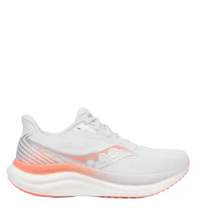 Saucony Women's Triumph 23 Running Shoes in White/Wistful - Online Exclusive 3D Molded Heel